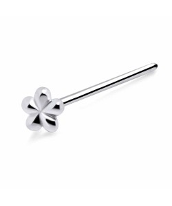 Flower Silver Straight Nose Stud NSKA-794